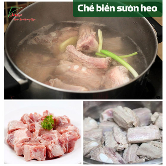 Canh sườn non nấu củ sen khô thơm mát